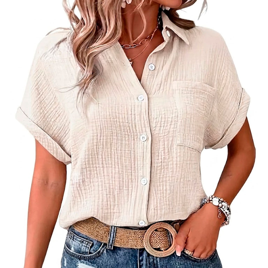 Blusa de Muselina de Algodón Suave para Mujer