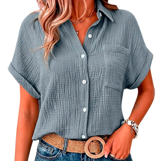 Blusa de Muselina de Algodón Suave para Mujer