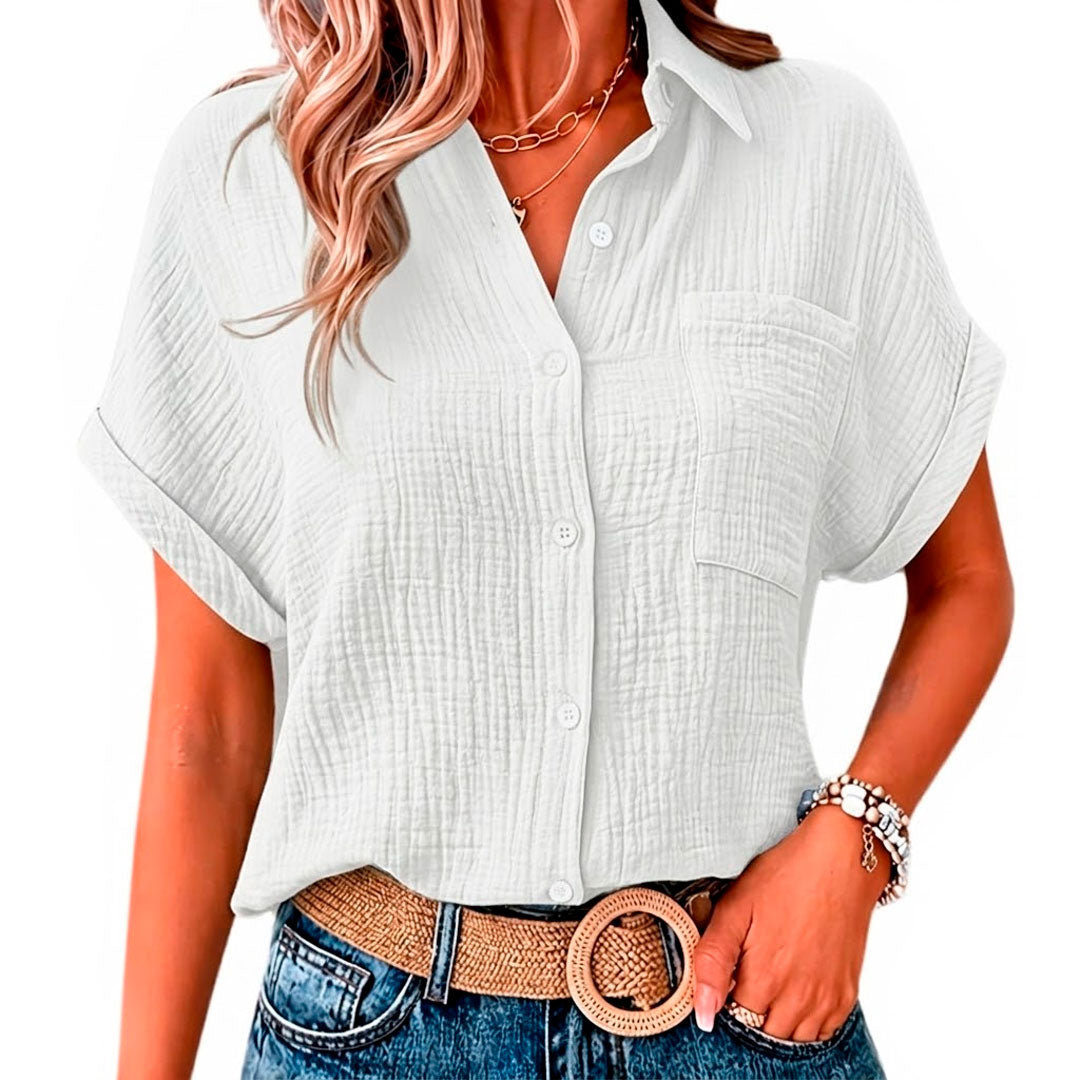 Blusa de Muselina de Algodón Suave para Mujer