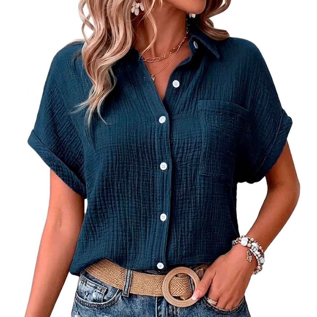 Blusa de Muselina de Algodón Suave para Mujer