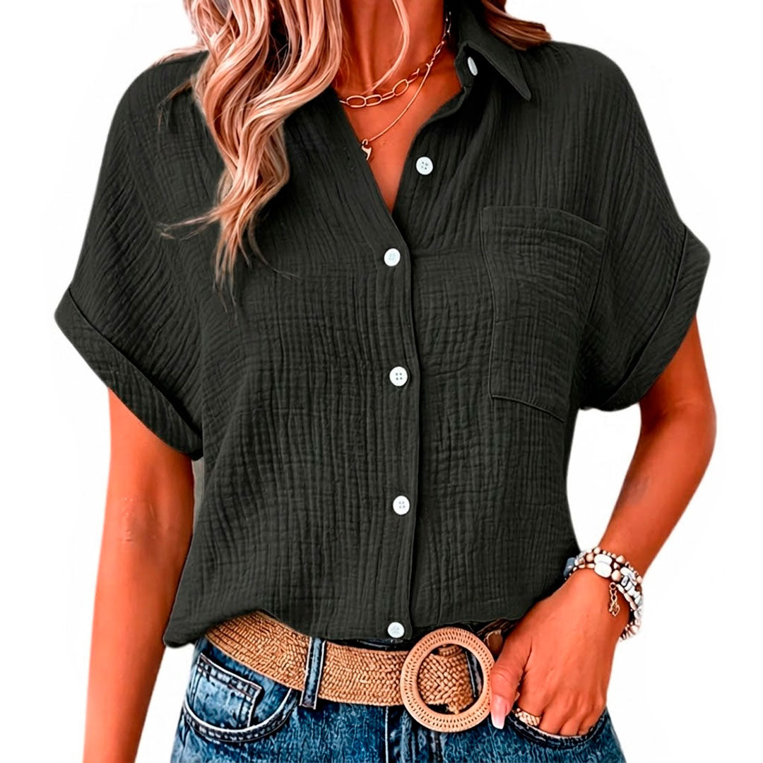 Blusa de Muselina de Algodón Suave para Mujer