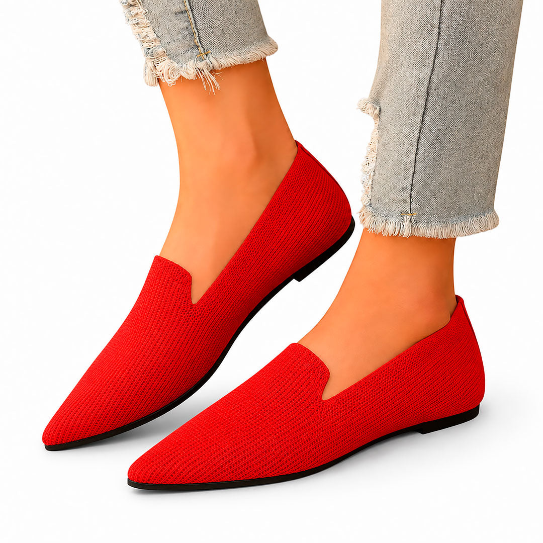 Mocasines Planos Sin Cordones de Punto Transpirable para Mujer