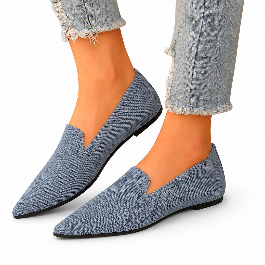 Mocasines Planos Sin Cordones de Punto Transpirable para Mujer