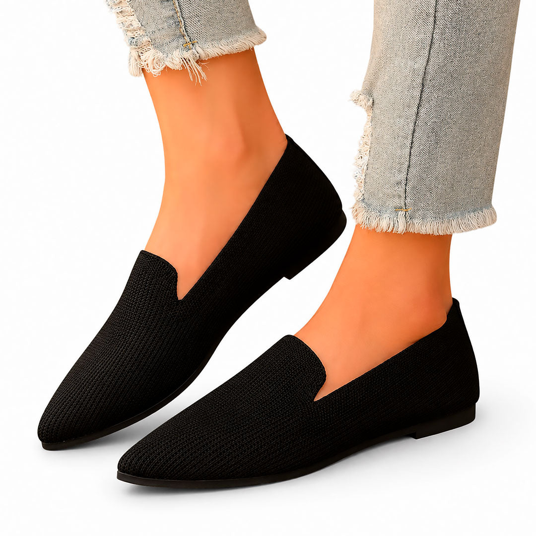 Mocasines Planos Sin Cordones de Punto Transpirable para Mujer