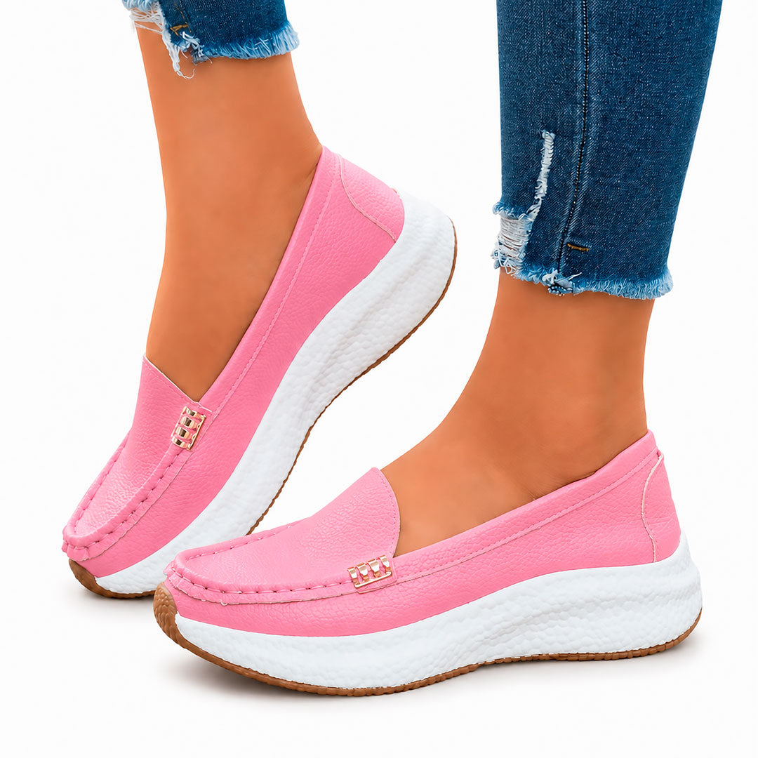Mocasines de Piel Sintética con Plataforma para Mujer