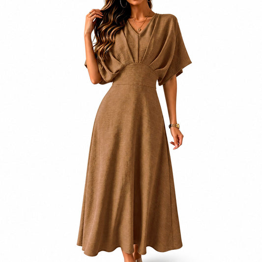 Vestido Midi Acampanado de Tejido Texturizado para Mujer