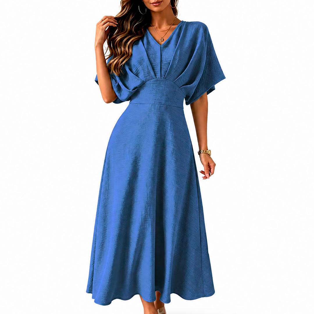 Vestido Midi Acampanado de Tejido Texturizado para Mujer