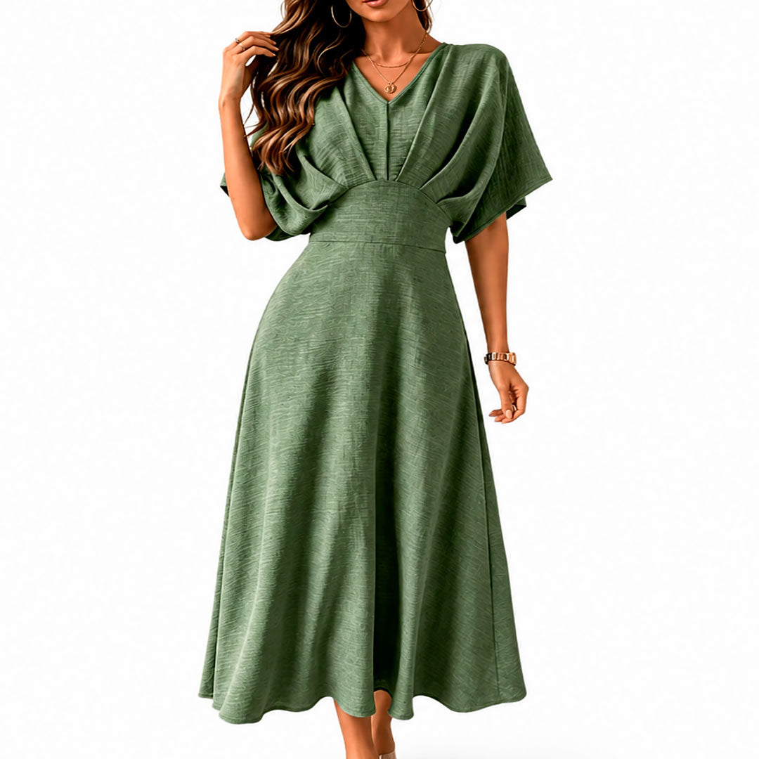 Vestido Midi Acampanado de Tejido Texturizado para Mujer